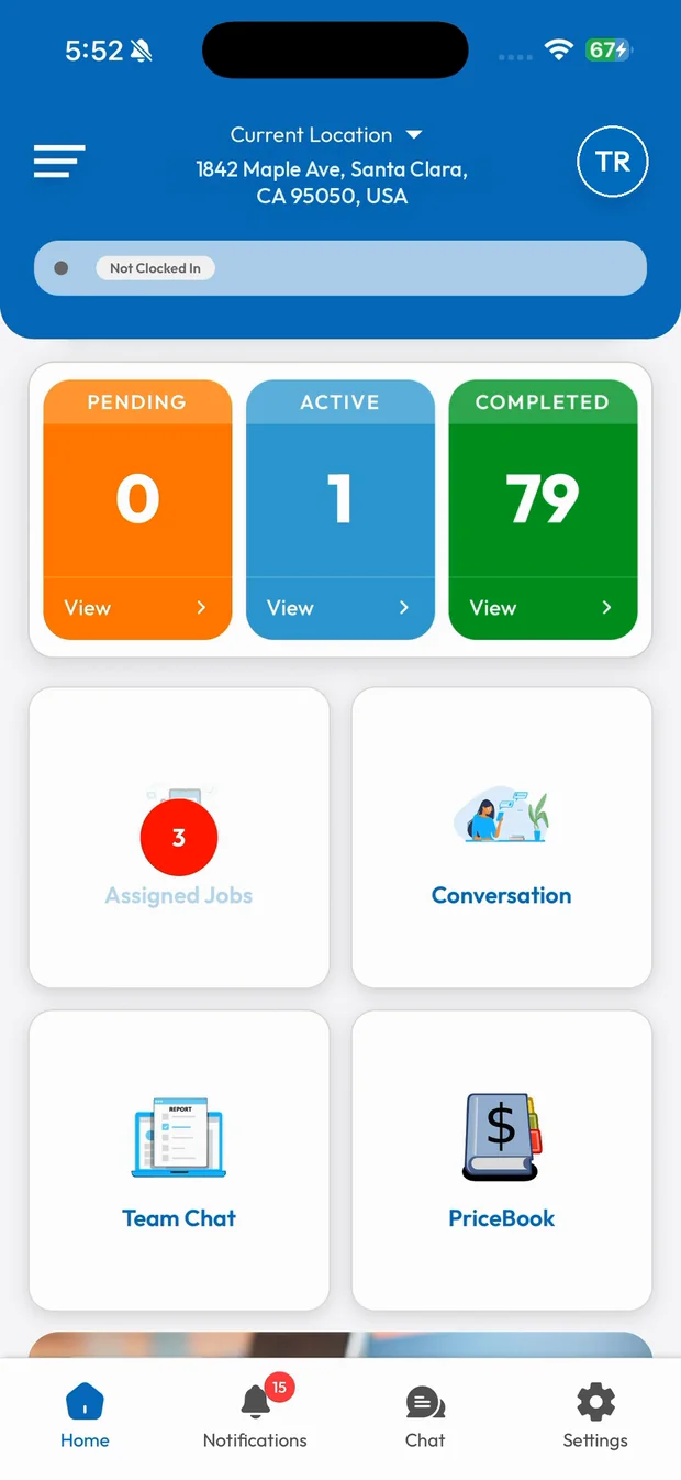 Owner dashboard and app home