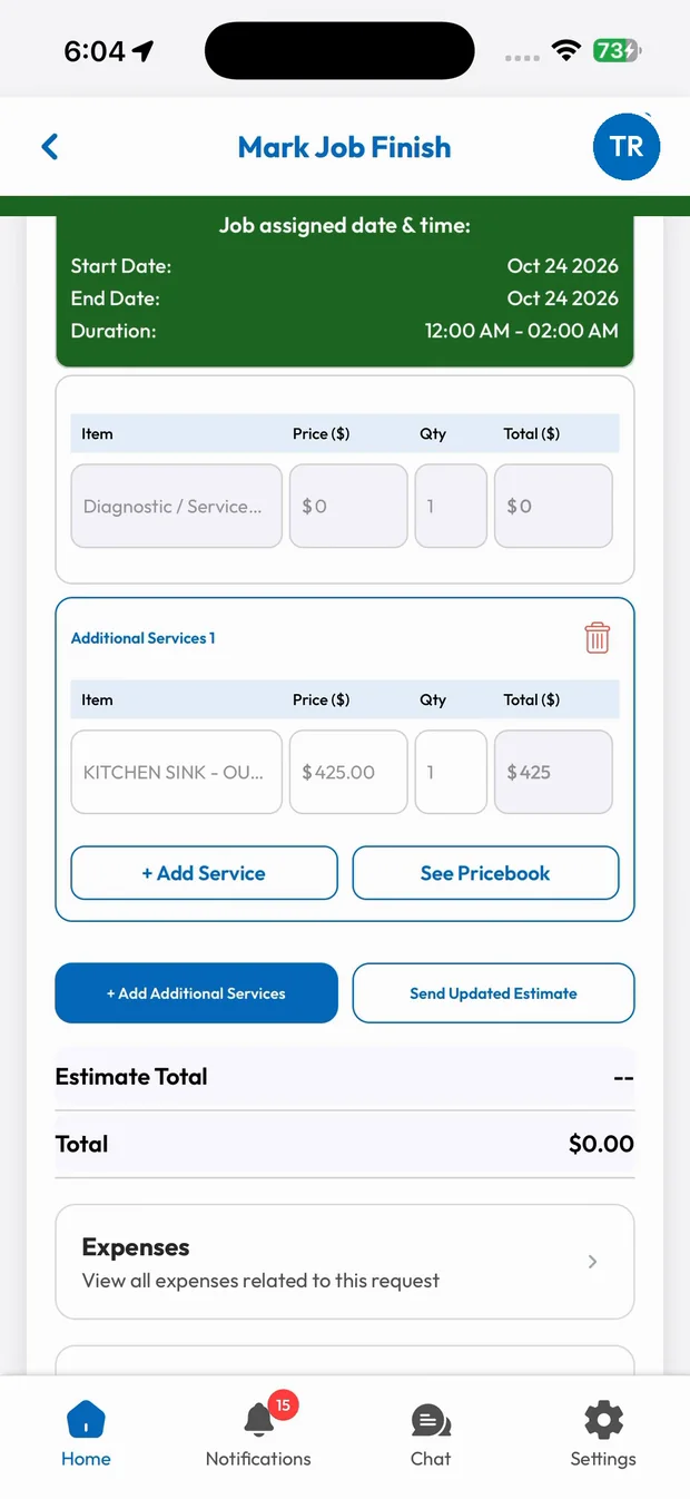 SmartTrack employee app screen